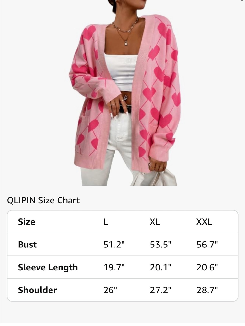Pink Heart Pattern Open-Front Cardigan - Picture 7 of 7